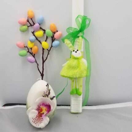 λαμπαδα πρασινη με κουνελακι