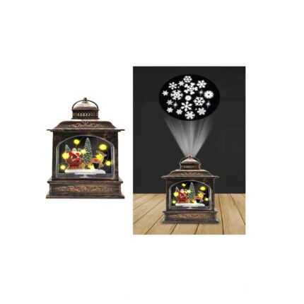 Χριστουγεννιάτικο φανάρι με προτζέκτορα και λαμπάκια