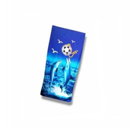 Πετσέτα θαλάσσης με δελφίνια και μπάλα